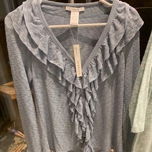 Ruffled front shirt/vest